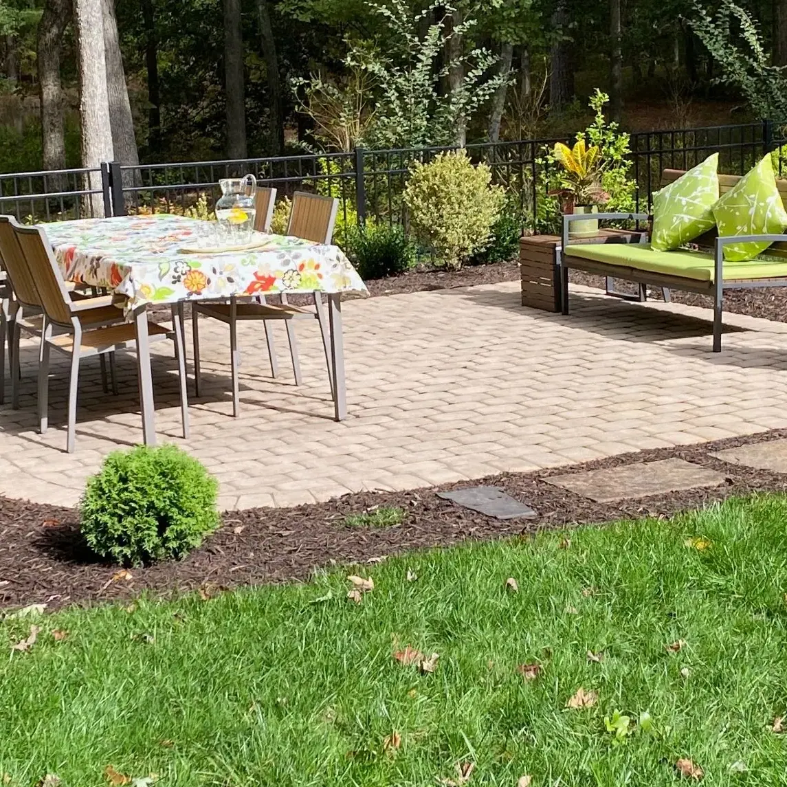 Building a Patio: Finished and landscaped patio