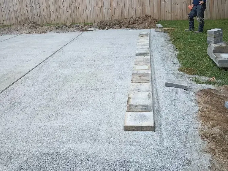Patio base preparation and edge work