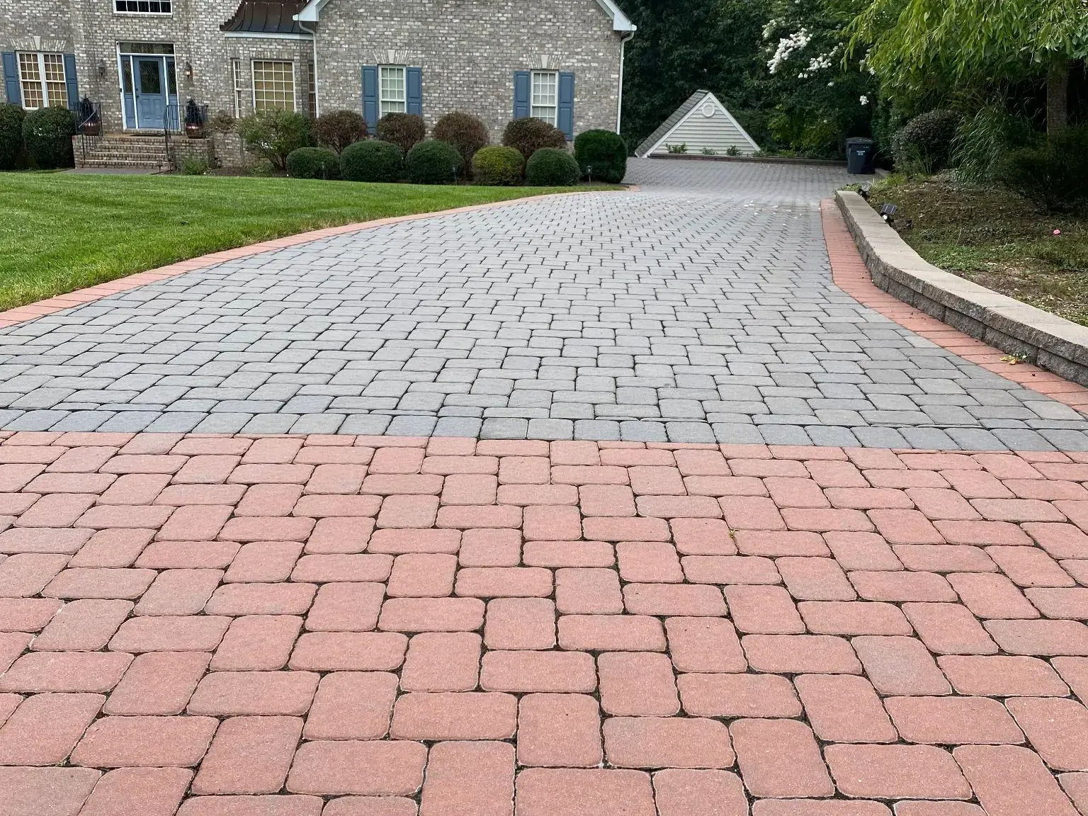 Paver Driveway: Paver driveway approaching the home