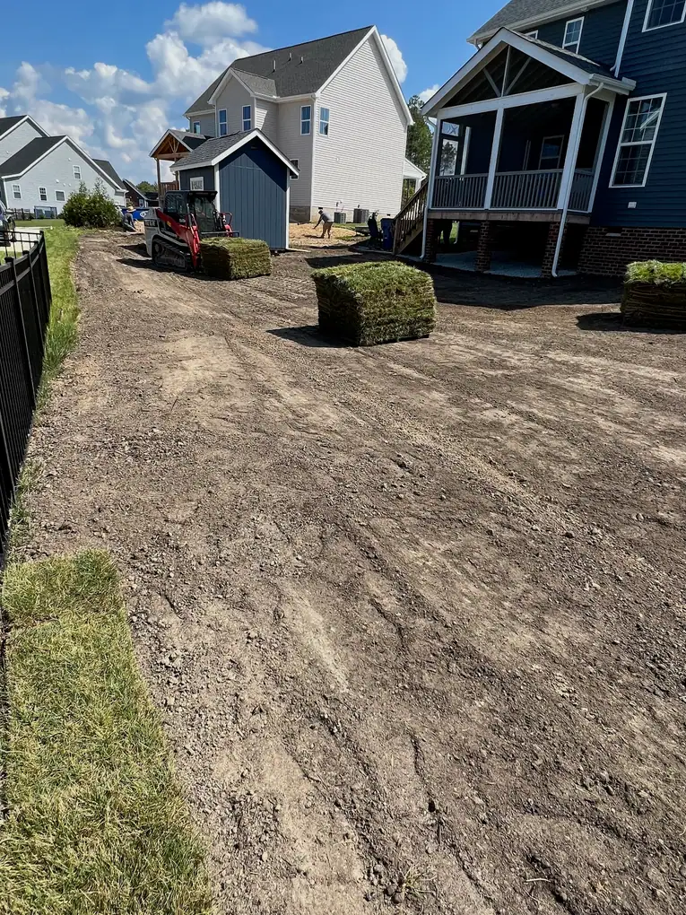Graded soil ready for additional sod
