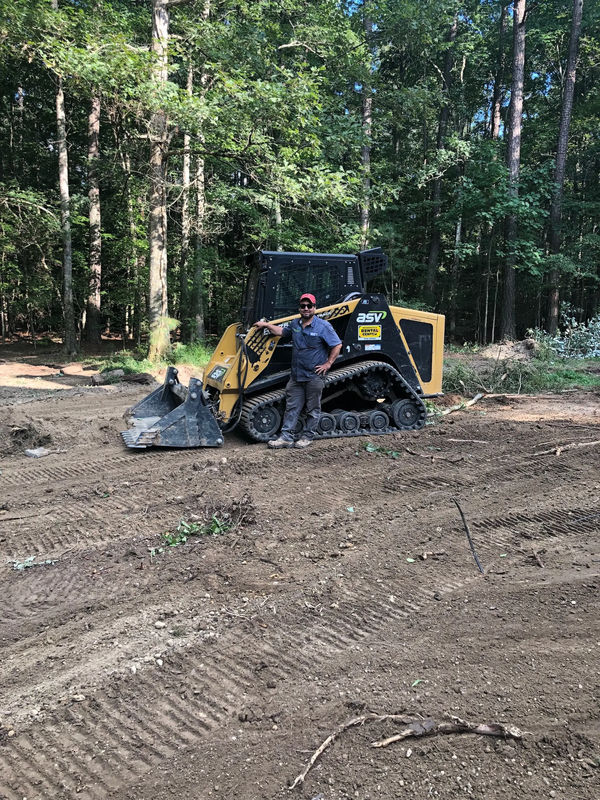 Equipment clearing the Hames property